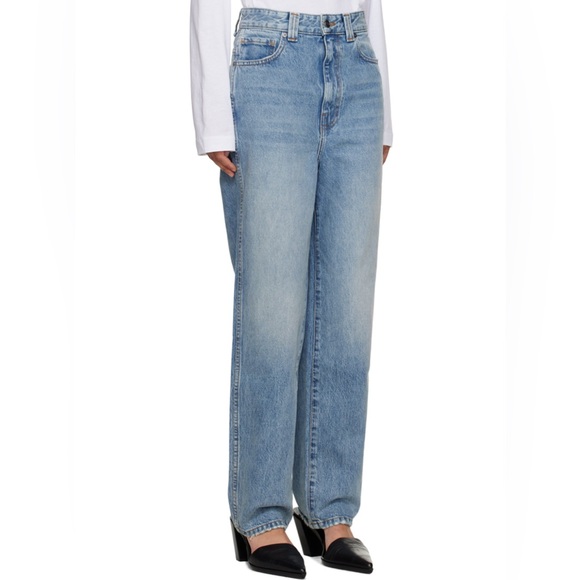 KHAITE Blue Straight Leg Jeans with Vintage Charm - Picture 7 of 7